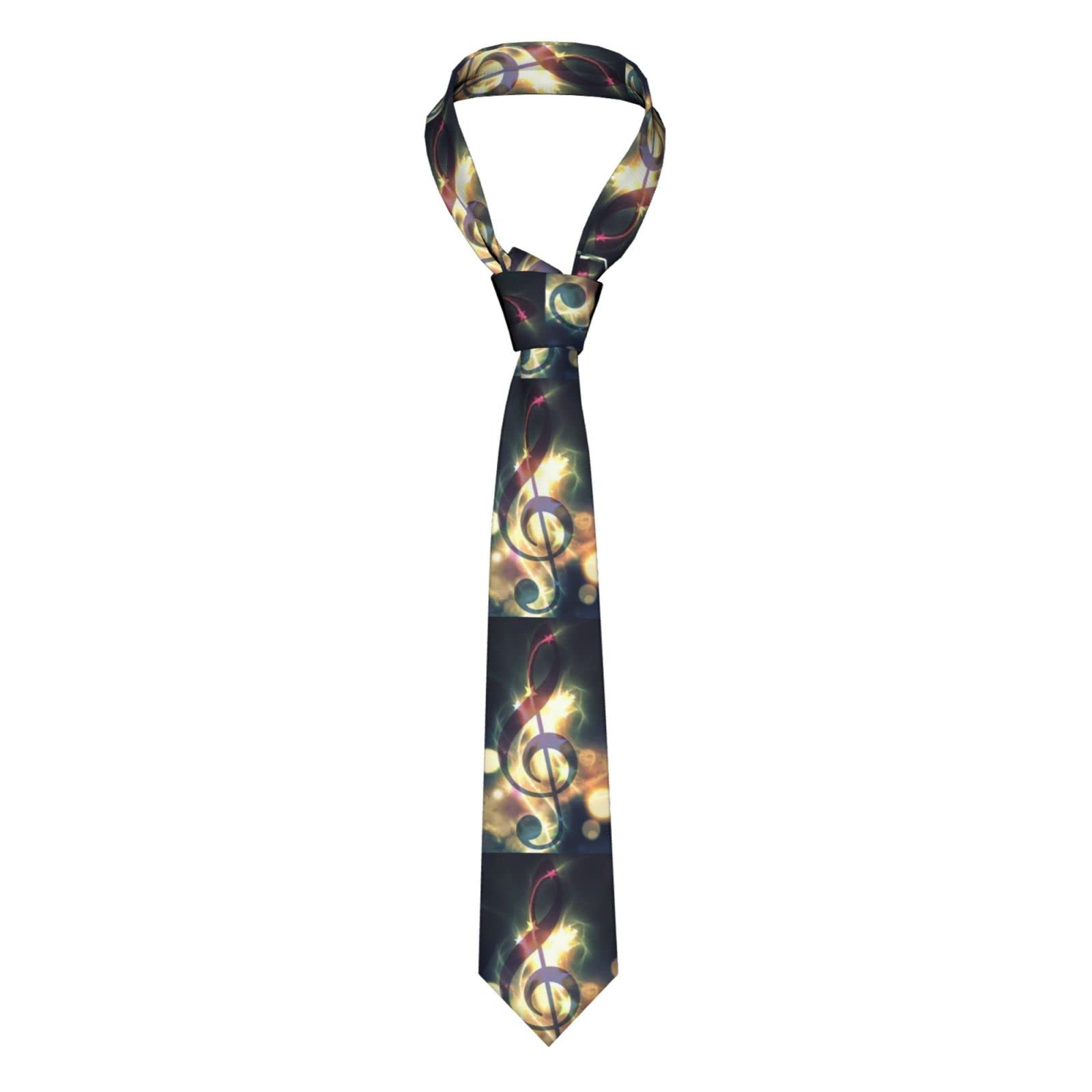 Men'S Silk Tie,Music Note Printed Necktie Causal Fashion For Weddings, Groom, Groomsmen, Missions, Dances, Gifts., Black, One Size, Black, One Size