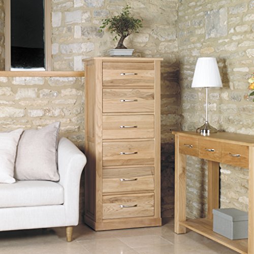 Mobel Oak Tallboy (6 Drawer) Brown - Baumhaus