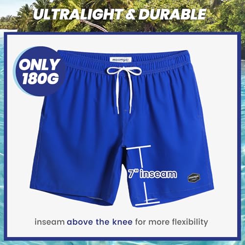 Image of maamgic Mens 7 inch Stretch Swim Trunks Quick Dry Mesh Lining Swimwear Bathing Suits