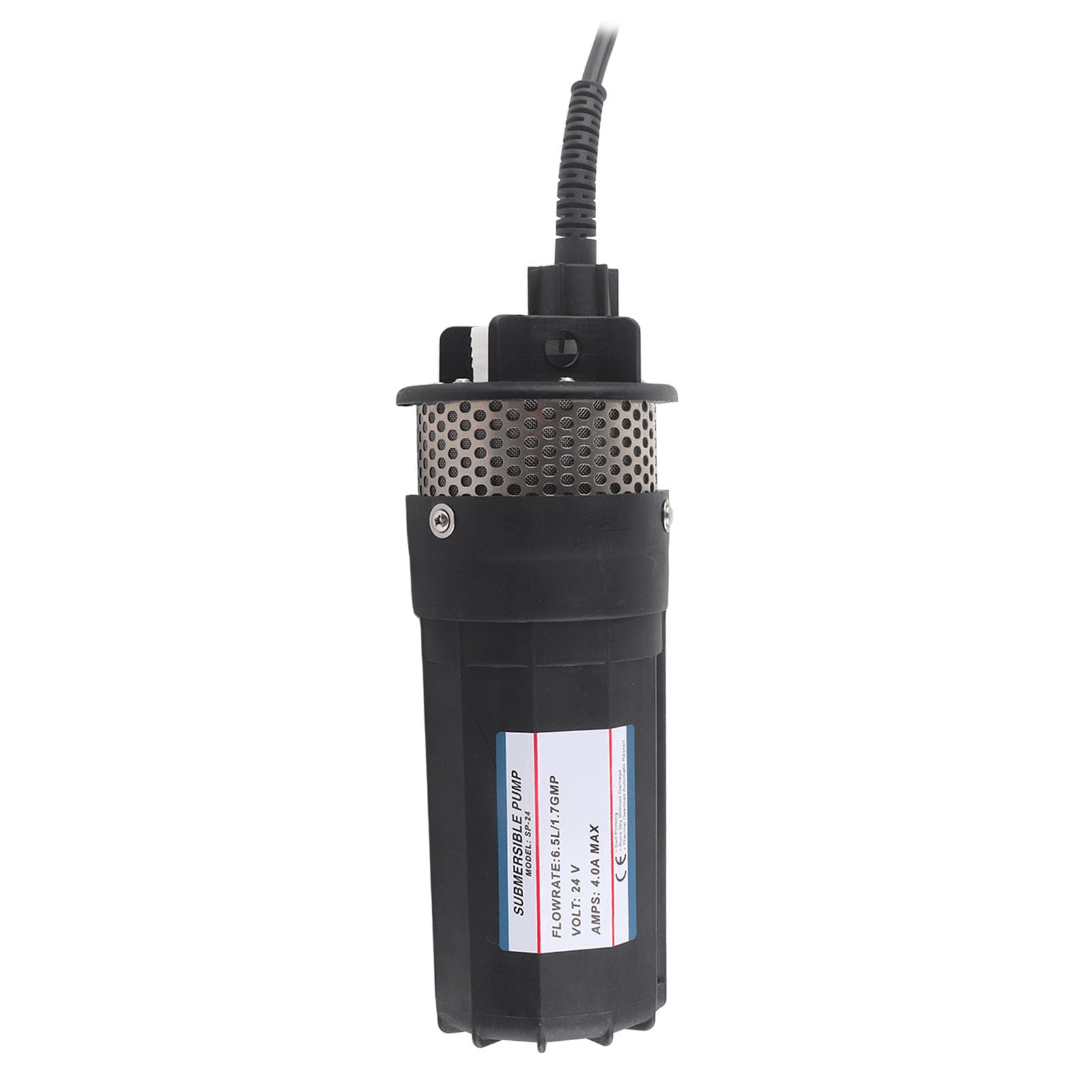 Haofy Bomba Sumergible de Agua de Pozo Profundo, Bomba de Agua Solar de 24 V CC, Bomba de Pozo Sumergible de 230 Pies con Cabezal de 1,7 GPM Alimentado por Batería (Negro)