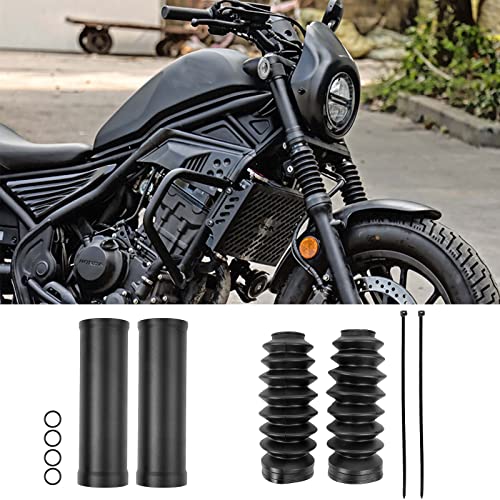 Motorcycle Front Fork Gaiters for Honda Rebel CMX 500 300 CMX500 CMX300 2020 2021 2022 2023 2024 2025 2026 Rubber Aluminum Dust Cover Boots Shock Absorber (Upper+Lower)