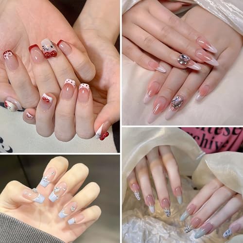 jatimdotina 1368 PCS Maniküre Schablone, Französisch Nagelsticker, Selbstklebende French Maniküre Aufkleber, Halbmond Nagelsticker für Maniküre Dekoration Nageldesign Zubehör