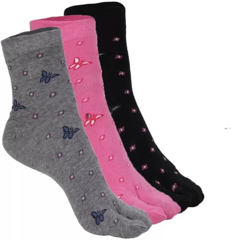 CAPTAIN Calf Length Socks Soft & Cozy Solid Winter Thick Warm Stretchy Elastic woolen Socks for Girls/Ladies/Women - Multicolor Free Size Pair 3-image-45