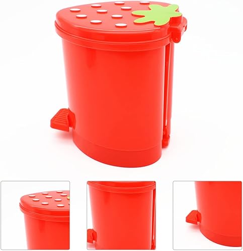 Miniatura 2 de NUOBESTY Mini Corazón Escritorio Fresa Escritorio Papelera Escritorio Papelera Coche Papelera Bote Papelera Empuje