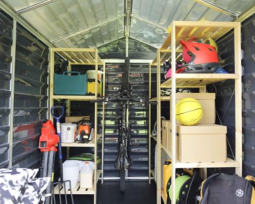 Canopia by Palram Gerätehaus Garten Skylight 6x8 Geräteschuppen Metall 185 x 229cm Midnight Grey Polycarbonatplatten rostbeständig UV-Schutz