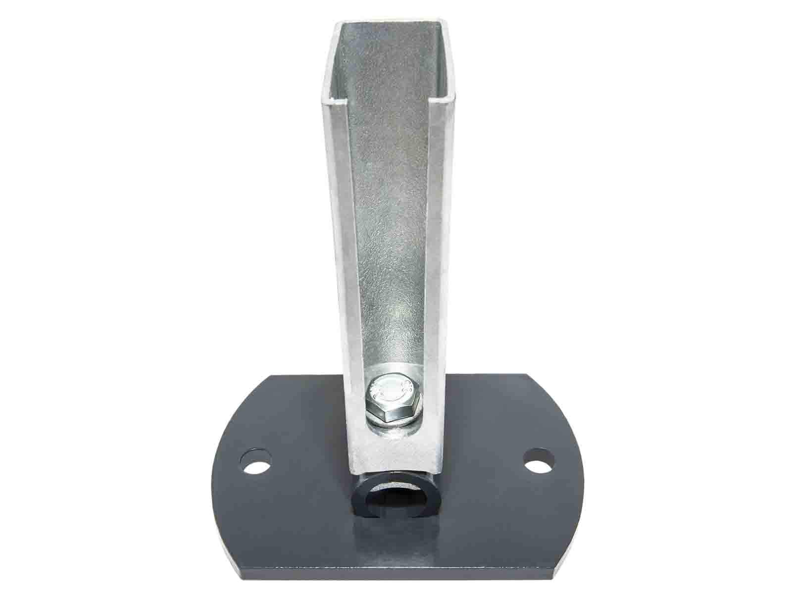 Zaundirekt Flexible Bodenplatte I RAL 7016 anthrazit I 60x40x2 Rechteckrohr I Zaunpfosten bis 1230mm Zaunhöhe I Fussplatten Adapter I Pfostenschuh