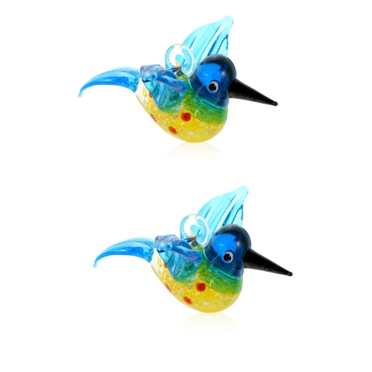 QUMIIRITY Glas Vogel Skulptur - Handpoliert 9,5cm Bunte Deko Figur