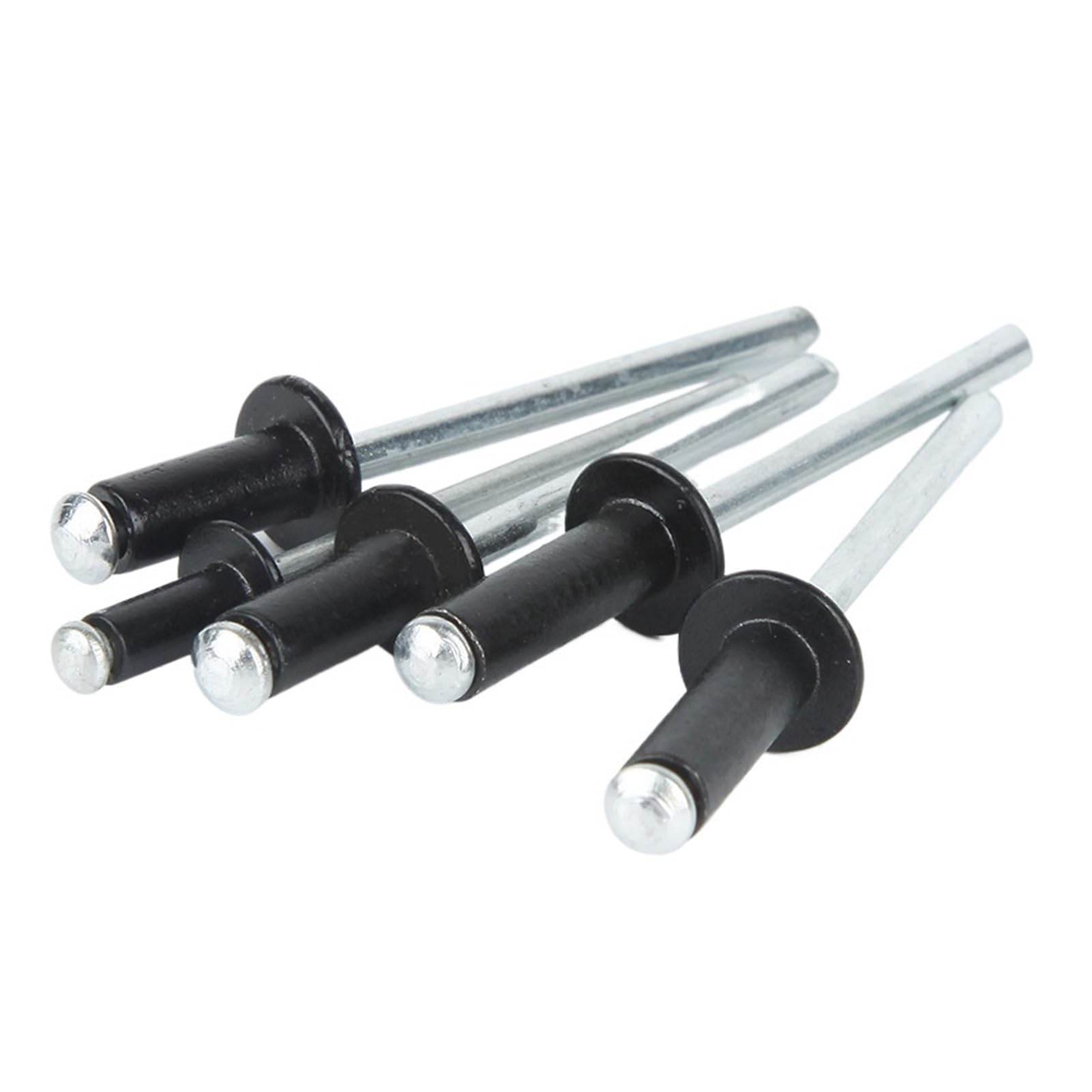 remaches ciegos, Remache ciego M2.4 .8 M3 .2 M4 Galvanoplastia Aluminio negro Cabeza redonda Anclaje Mandril de acero Escape(10mm,M3 (100Pcs))