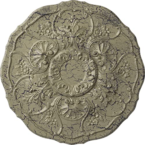 Image of Ekena Millwork CM22CNCSC 22-1 /2 x 1-1 /2 Cornelia Ceiling Medallion, Castle Stone Crackle