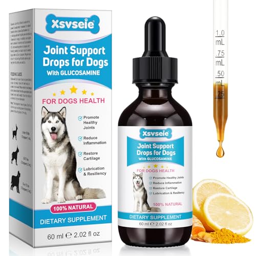 Pain Relief for Dogs, Gelenk Drops für Hunde, Dog Chondroitin Drops, Joint Aid & Relief with Glucosamine, Gelenk- & Knochenschutz für Hunde, 60ML