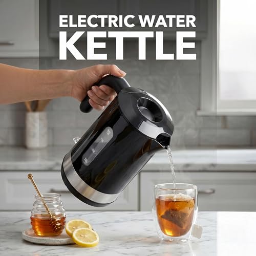 OVENTE 1.8L Electric Kettle, BPA-Free with Easy-Fill Lid, Black KP413B - Image 4