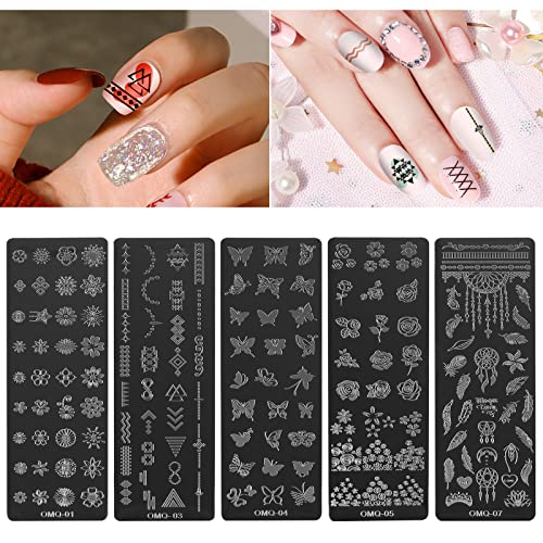 Nail Art Pinsel Set, GuKKK 61 Stücke Nageldesign-Zubehör, 5 St Nail Art Stamping Kit, 15 Stücke Nagel Pinsel, 5 Stücke… – Bild 3