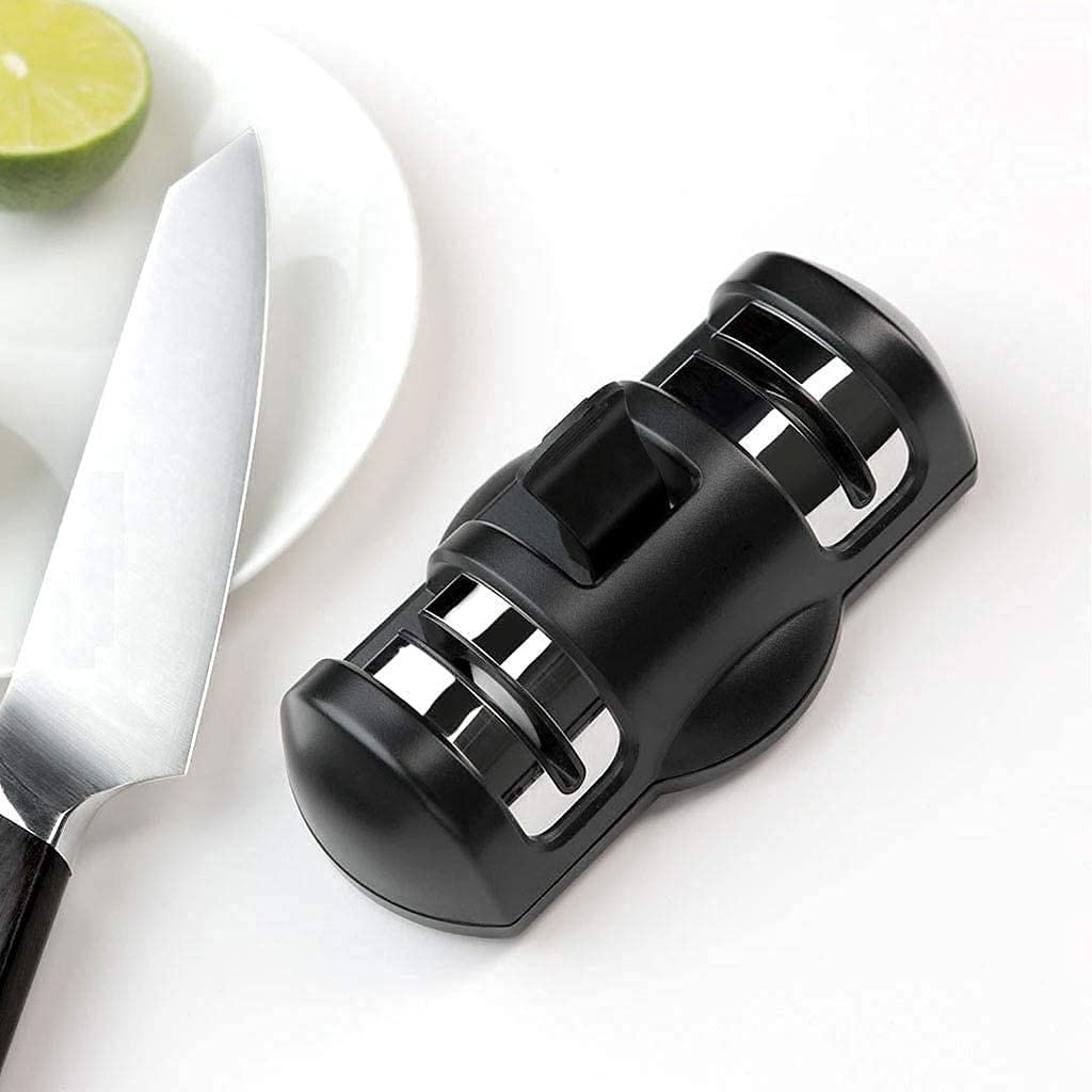 Affilacoltelli da Cucina con Base Antiscivolo, Strumento di affilatura a 3 stadi Aiuta a ripristinare e Riparare Il Bordo delle Lame, i calcolatori Ideali for coltelli
