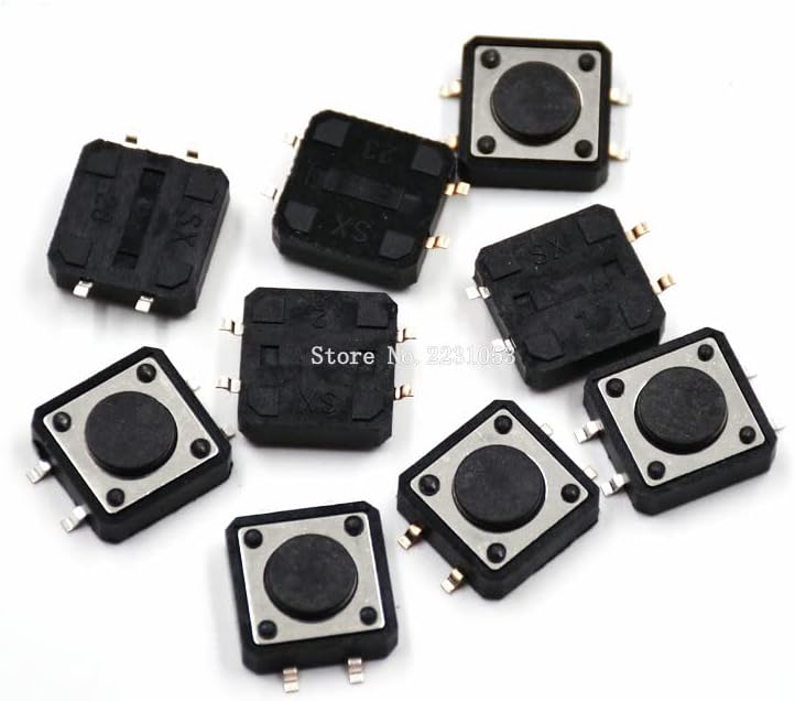 20PCS PCB Tactile Push Button Switch SMD 4pin Micro | 20pcs SMD Tactile Push Button Switches, 12x12mm, 4pin, Heights 4.3-12mm(SMD-12x12x5)