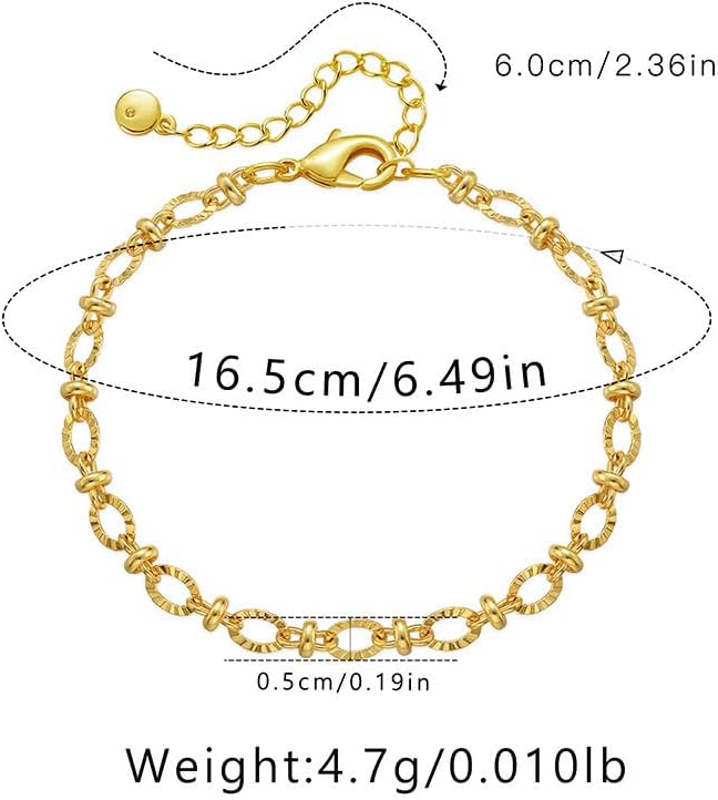 Gold Bracelets for Women 18K Gold Plated Chain Bracelet Dainty Star Bracelet - Image 3
