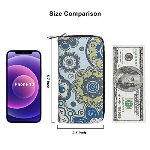 Image of Cellphone Wallet for Women Dual Zipper Long Purse with Removable Wristlet