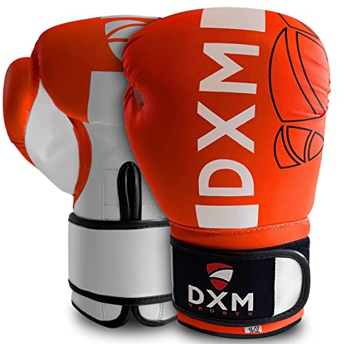 Dxm Sports Boxing Gloves For Men & Women, Boxing Training Gloves Ideal For Heavy Punching Bag Workout Kickboxing, Muay Thai, Mma Orange & White, 14 Oz #TOP1