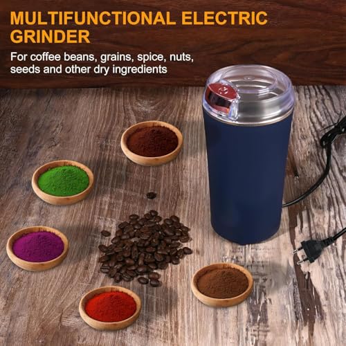 Image of 200W Multifunctional Electric Grinder for Coffee Beans, Spices, Grains, Nuts & Seeds - Powerful Stainless Steel Blade, Portable Electric Mill for Kitchen Use