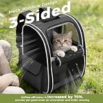 Lekereise Dog Carrier Backpack for Small Medium Dogs Cats up to 18 lbs, Breathable Pet Backpack Carrier with 3 Entrances, Collapsible Cat Backpack Carrier, Travel Hiking Puppy Backpack - Image 2