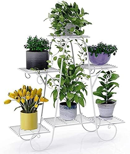 Heena Engineers 6 Tier Plant Stands for Indoors and Outdoors, Flower Pot Holder Shelf for Multi Plants,Metal Plant Stand for Patio,White(L-25x W-10 x H-25 inches) (B0D4J6FWHD) Amazon Price History, Amazon Price Tracker