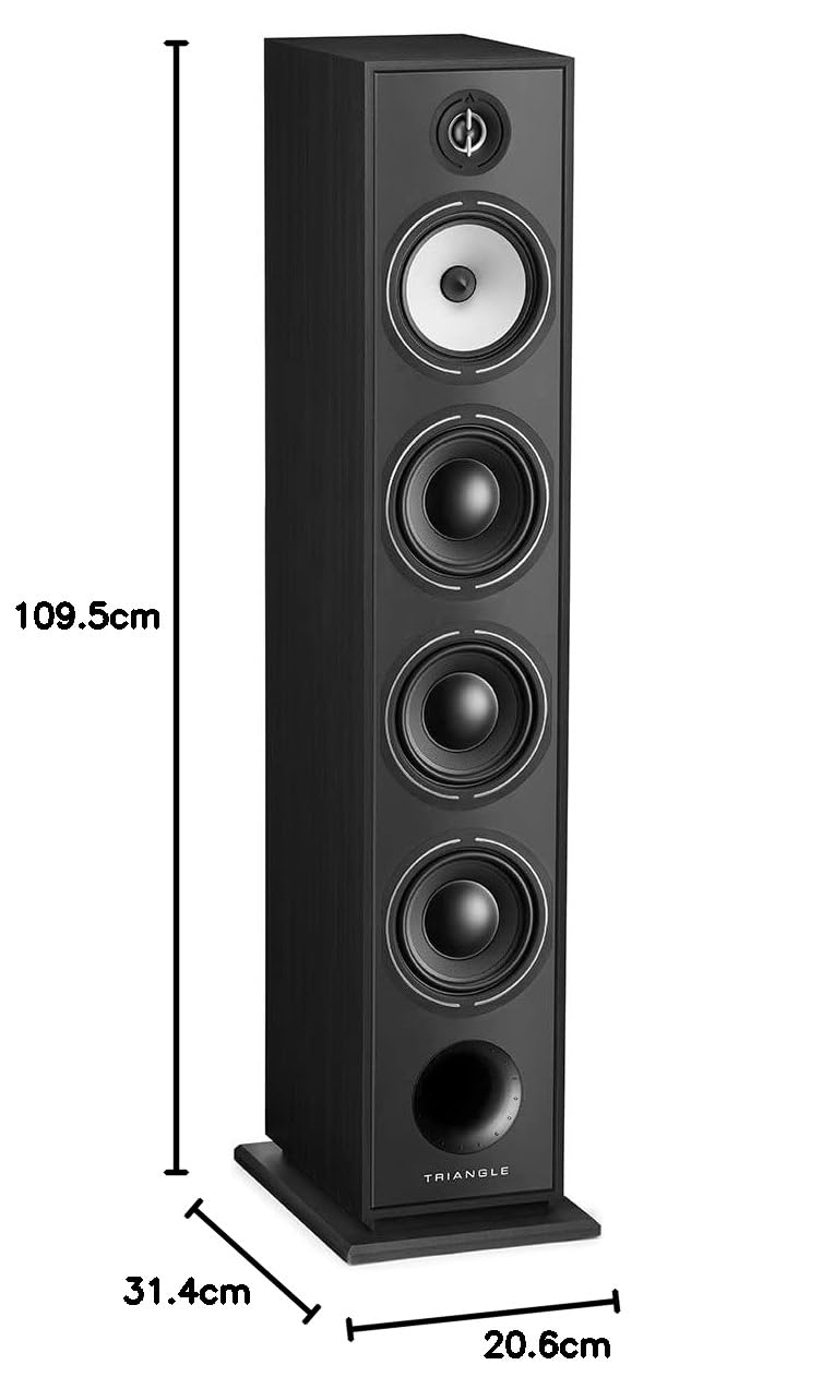 Triangle - BOREA BR09 Diffusore Hi-Fi da Pavimento - Potenza Ammissibile 170W - Output 92 dB/W/m - Altoparlanti da 16 cm - Musica Versatile e Home Cinema - 206 x 1095 x 314 mm - Nero (Pezzo)