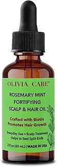 OLIVIA CARE Rosemary Oil for Hair Growth - Rosemary Oil & Mint Oil with Biotin, Fortifying Scalp and Hair Treatment to Aid Hair Growth, Made in USA.