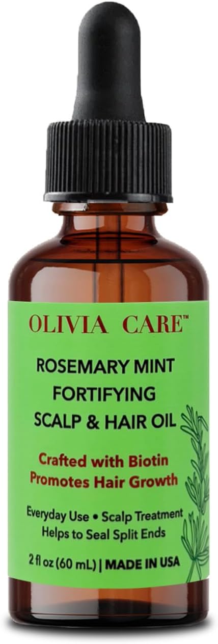 OLIVIA CARE Rosemary Oil for Hair Growth - Rosemary Oil & Mint Oil with Biotin, Fortifying Scalp and Hair Treatment to Aid Hair Growth, Made in USA.