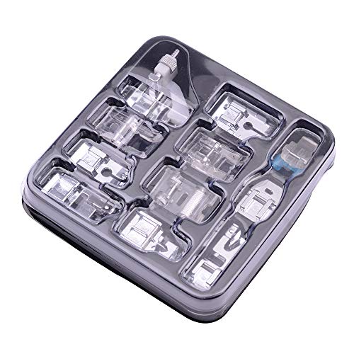 Aibecy Conjunto de pés compactadores de máquina de costura 11pcs calcador profissional de costura ar
