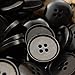 10 Packs 20mm Natural Corozo Nut Buttons, Pure Black Round 4-Hole Buttons for Suits, Sweaters, Cardigans, Knitwear, Coats and DIY Crafting (Vintage Style)