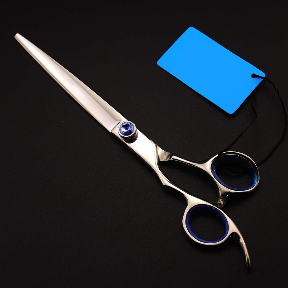 7"Forbici per capelli mancini per parrucchiere Tagli per barbiere per taglio di capelli 1 forbice per capelli taglio dritto con custodia in pelle