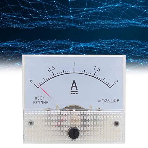 ViaGasaFamido 2A DC-Zeiger Amperemeter, Panel Strommessgerät für einfache Installation und klare Lektüre, ideal für Stromversorgung und Verteilungssysteme
