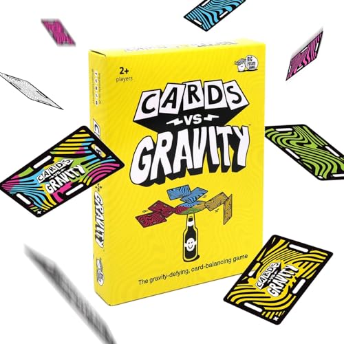 Big Potato Cards vs Gravity The Gravity-Defying Card-Balancing Game | Fun Travel Game for Kids Teens & Adults | Party Game for 2+ Players | Includes Travel Bag and Can Adaptor