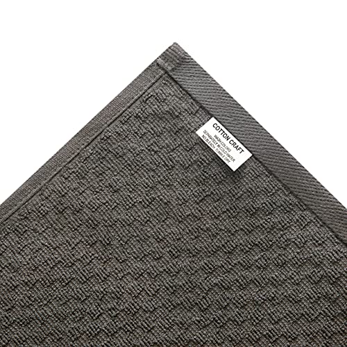 COTTON CRAFT Amazing Kitchen Towels - Set of 8 Terry Towel - 100% Cotton Euro Café Waffle Weave Dish Towel Set - Soft Absorbent Quick Dry Low Lint Reusable Pantry Bar Cleaning Cloth - 16x28 - Charcoal - Image 6
