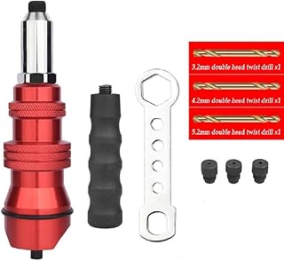 BEERBINGER Adaptador de pistola de rebitador, ferramenta de rebitamento elétrica para rebitar, inserção de rebitador, adaptador de arma com alça antiderrapante, ferramenta elétrica manual de porca de rebitador DIY