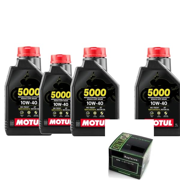  KIT TAGLIANDO FILTRO OLIO 5000 SEMI SINTETICO 10W40 COMPATIBILE CON HONDA CB 1000 R 1000 2008 > 2016 HF204