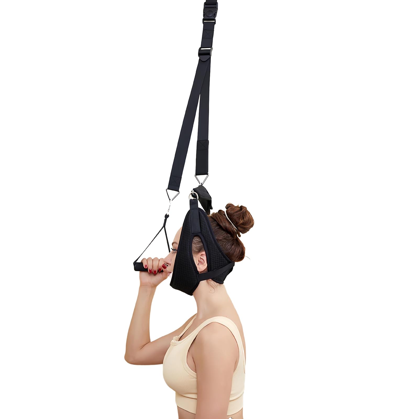Kopf-Nacken-Massagegerät Nackenstreckband Nackentraktionsgerät Nackenkorrektur-Traktion Verstellbares Streckband für zu Hause Nackenstützband Entlastung der Halswirbelsäule Streck-Set