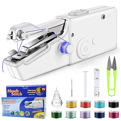 Handheld sewing machine, Portable Sewing Machine, Mini Cordless Handheld Electric Stitch Tool for Fabric, Curtains, Clothing, Kids Cloth, Home Travel DIY Use