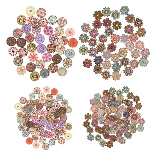 🎨 Dimensioni versatili per una creatività senza limiti: questo set include 300 bottoni in legno in quattro dimensioni: 100x5 mm rotondi, 50x20 mm rotondi, 100x15 mm a forma di fiore e 50x20 mm a forma di fiore. Che tu stia disegnando capi di abbigliamento, creando album di ritagli o decorando confezioni regalo, questi bottoni sono perfetti per ogni progetto.