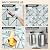 DICOFUN 1 Sheet White Marble Look Peel and Stick Backsplash Tile, Mixed Glass Self-Adhesive Mosaic Tiles, Stainless Steel Stick on Wall Tiles for Kitchen and Bathroom Backspalsh, Mirror Decor