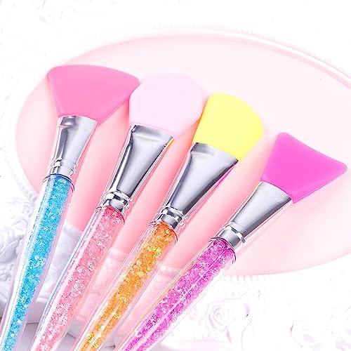 SILICONE FACE MASK BRUSH, 4 PCS SET,FLEXIBLE FACIAL MUD MASK APPLICATOR BRUSH,SOFT FACE MASK APPLICATOR FOR MUD,CLAY,CHARCOAL MASK