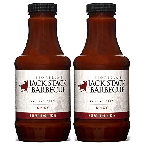 Jack Stack Barbecue Spicy Sauce - Kansas City BBQ Sauce - Spicy Smoked KC BBQ Sauce (2 Pack, 18oz Bottles) Cover
