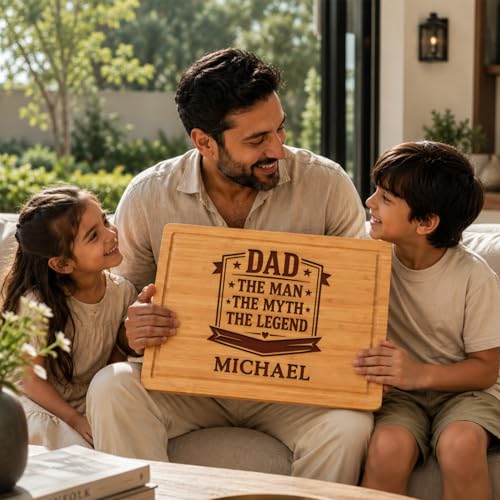 Tabla de Cortar Personalizada para Papá con Grabado Láser miniatura 2