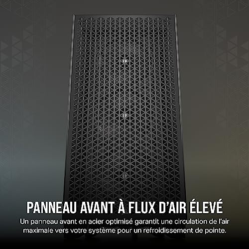 Corsair 3000D Airflow - Boîtier PC Mid-Tower - Ventilateurs 3 Broches - Support GPU 4 Emplacements - Convient pour 8 Ventilateurs 120mm - Design High-Airflow - Noir