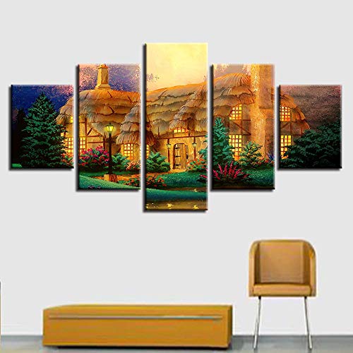SMHCHA 5 teilig Leinwand Gedruckt Kabine Wandkunst Bild Leinwand Jungen Schlafzimmer Hd Malerei Wohnzimmer Wohnkultur 200x100cm Cover