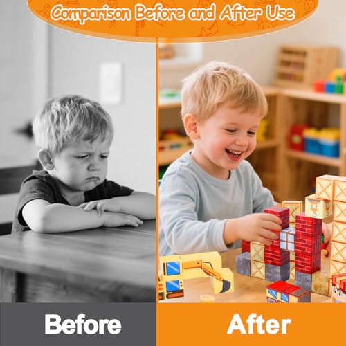 35pcs Portable Mini Magnetic Blocks Travel Set,Mini Magnetic Tiles for Kids with Skyscraper Theme Magnet Box,Building Magnetic Cubes for Kids Airplane Car Travel Roadtrip Essentials