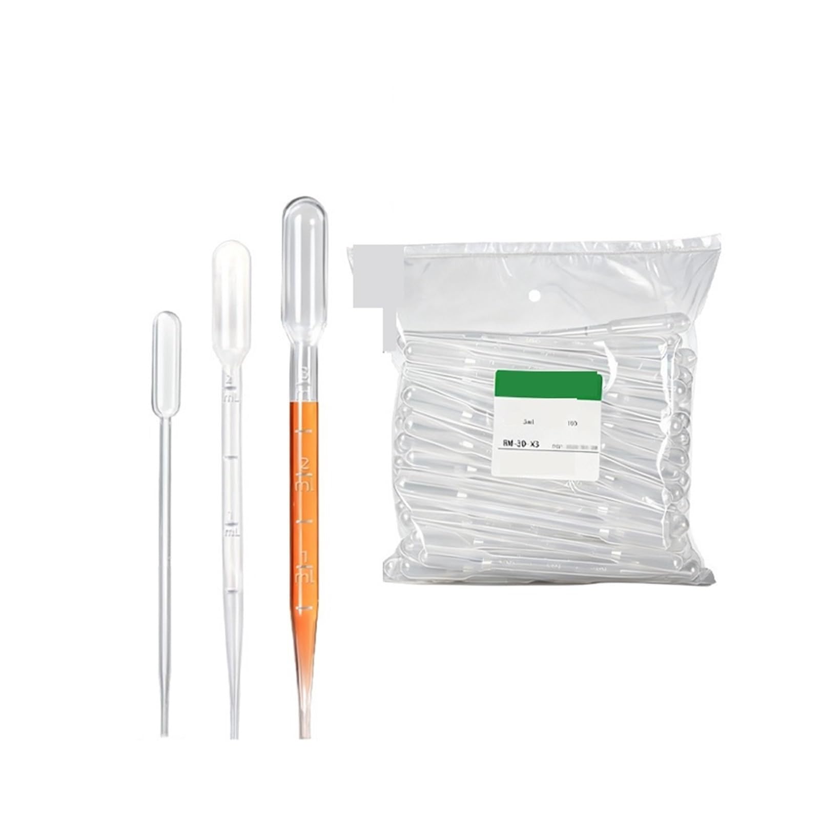 Pipette 1500 Stück Lehrinstrument Kunststoff-Tropfer 0,2/0,5/1/2/3/5/10 Ml Einweg-Strohhalm Babbitt für Labor(2ml)