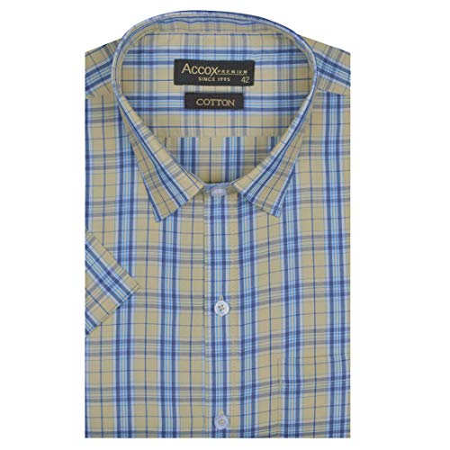 ACCOX Half Sleeves Checkered Formal 