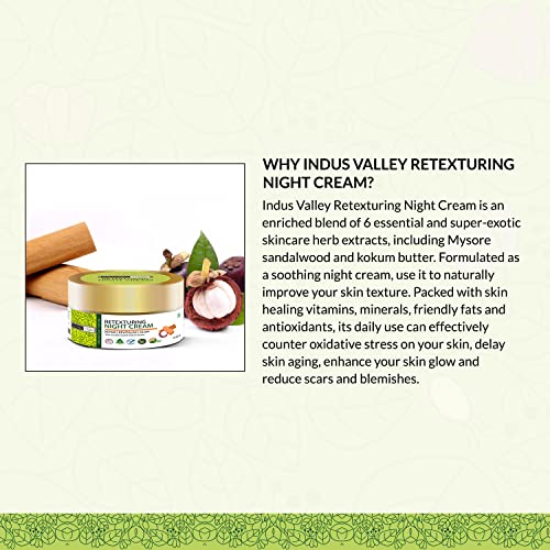 Image of INDUS VALLEY Retexturing Night Cream with Sandalwood & Kokum Butter | Deep Skin Repair, Hydration & Overnight Nourishment for Soft Glowing Skin - 50 ml