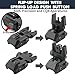 ZBULAR Fiber Optic Sights, Flip Up Front and Rear Backup Sights with Green Red Fiber Optics Dots, Tool-Free Adjustable Front Sight Rapid Transition
