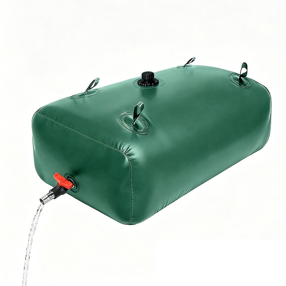 13-12642 Gallon Water Storage Bladder, Large Capacity Portable Water Tank Containers, Collapsible Water Storage with Faucet, Bladder Tank for Drought Resistance(1x0.8x0.5m-400L/106gal)